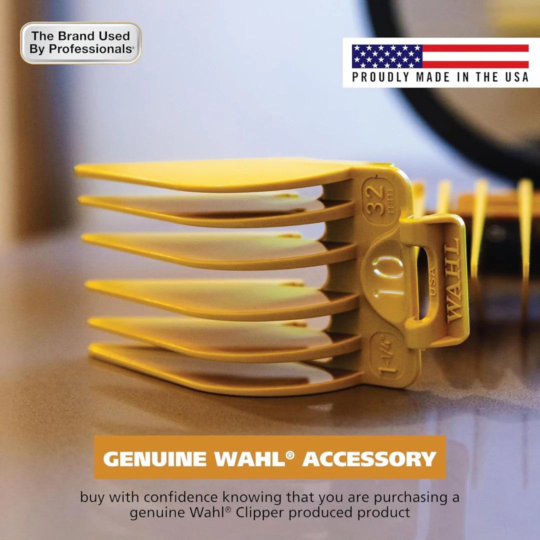 WAHL COLOR-CODED CLIPPER GUIDE - #10 & #12 YELLOW Clipper Guard WAHL for sacramento, california, barbers, hair stylist, cosmetologist, beauty industry