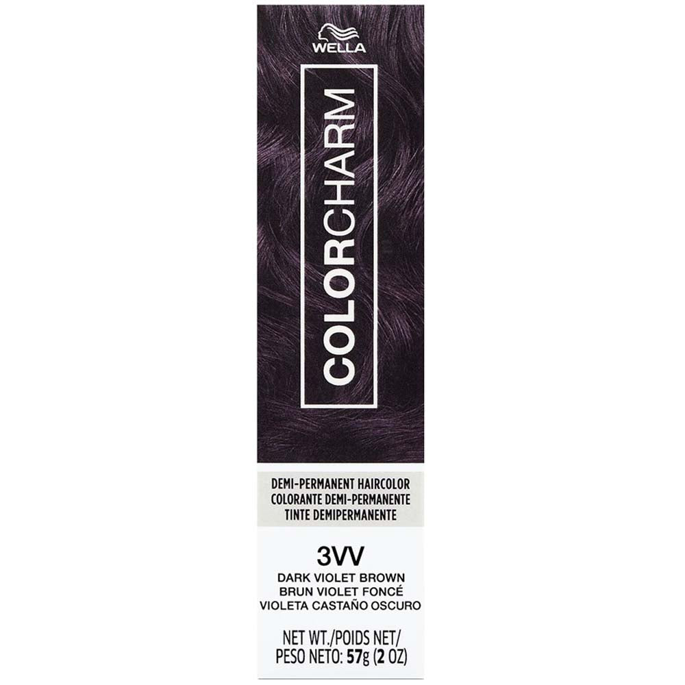WELLA COLOR CHARM DEMI-PERMANENT CREAM HAIR COLOR 3VV Dark Violet Brown Demi-Permanent Color WELLA for sacramento, california, barbers, hair stylist, cosmetologist, beauty industry