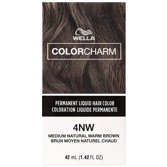 WELLA COLOR CHARM PERMANENT LIQUID HAIR COLOR - 4NW MEDIUM NATURAL WARM BROWN Permanent Color WELLA for sacramento, california, barbers, hair stylist, cosmetologist, beauty industry