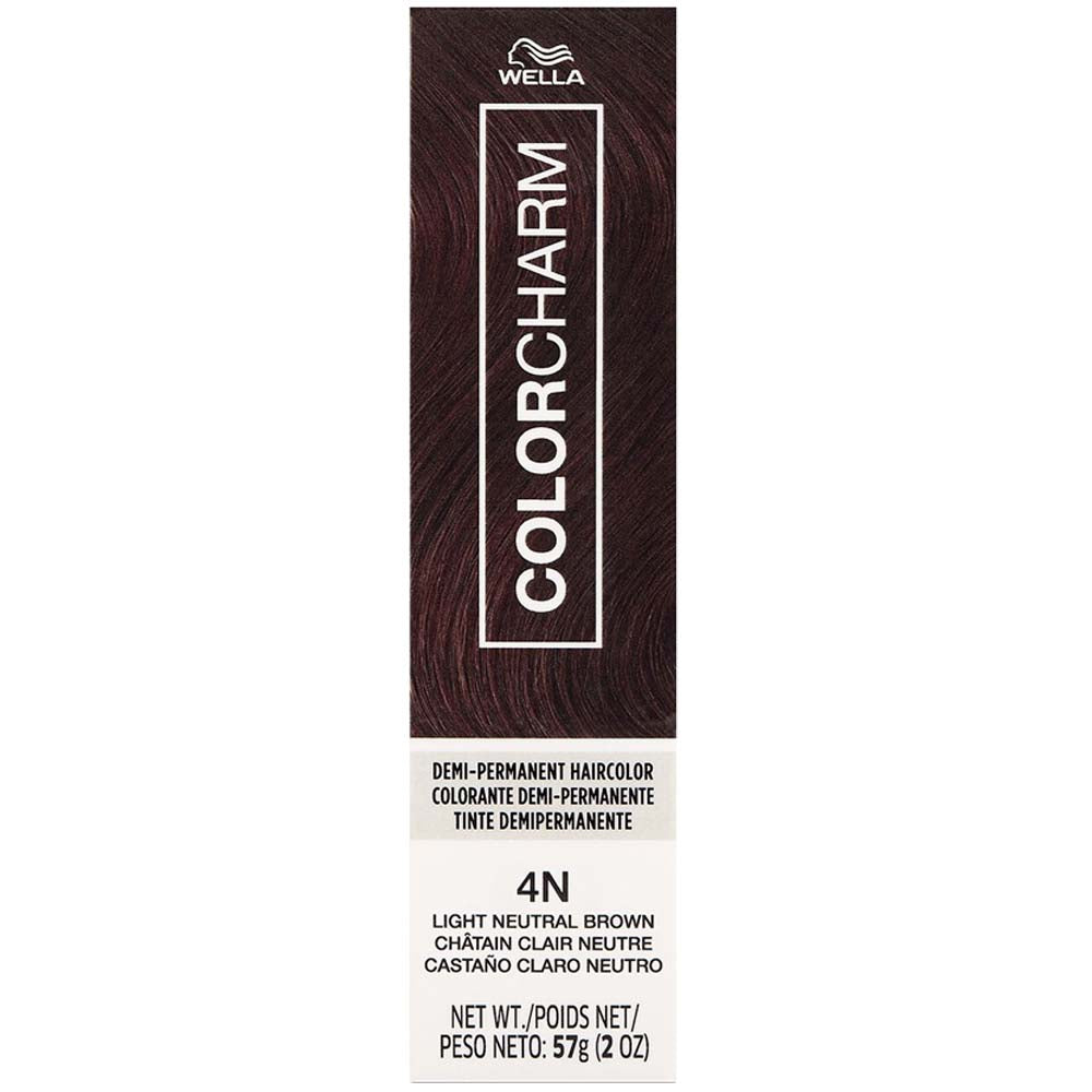 WELLA COLOR CHARM DEMI-PERMANENT CREAM HAIR COLOR 4N Light Neutral Brown Demi-Permanent Color WELLA for sacramento, california, barbers, hair stylist, cosmetologist, beauty industry