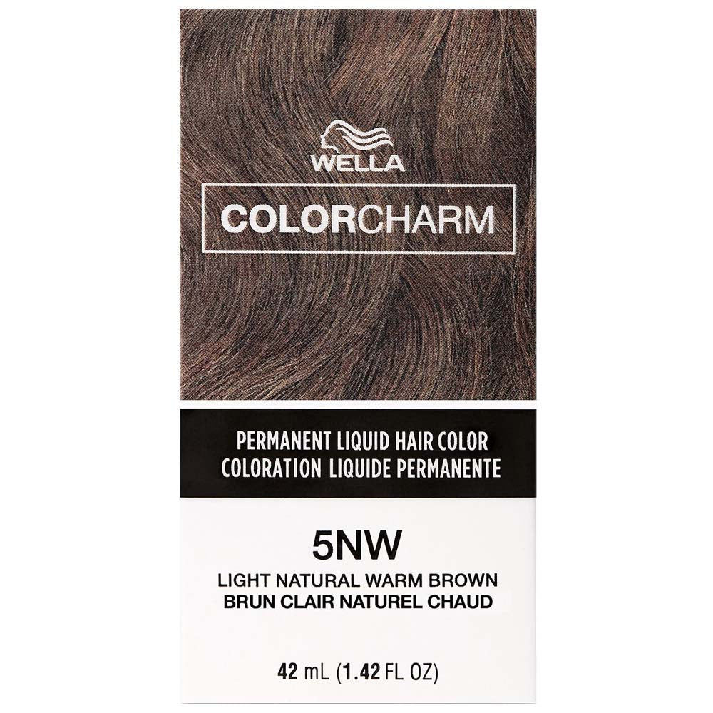 WELLA COLOR CHARM PERMANENT LIQUID HAIR COLOR - 5NW LIGHT NATURAL WARM BROWN