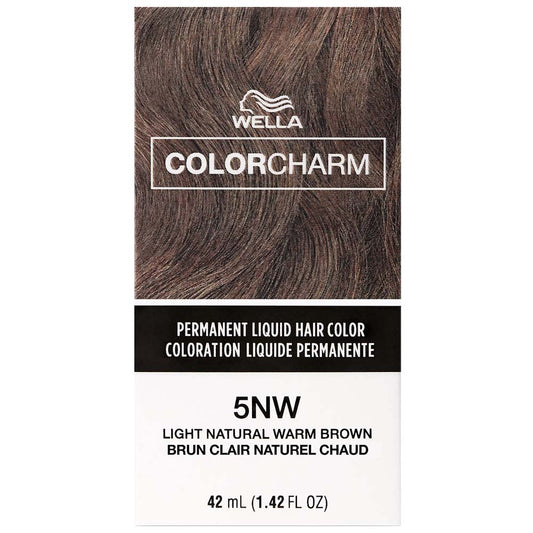 WELLA COLOR CHARM PERMANENT LIQUID HAIR COLOR - 5NW LIGHT NATURAL WARM BROWN Permanent Color WELLA for sacramento, california, barbers, hair stylist, cosmetologist, beauty industry