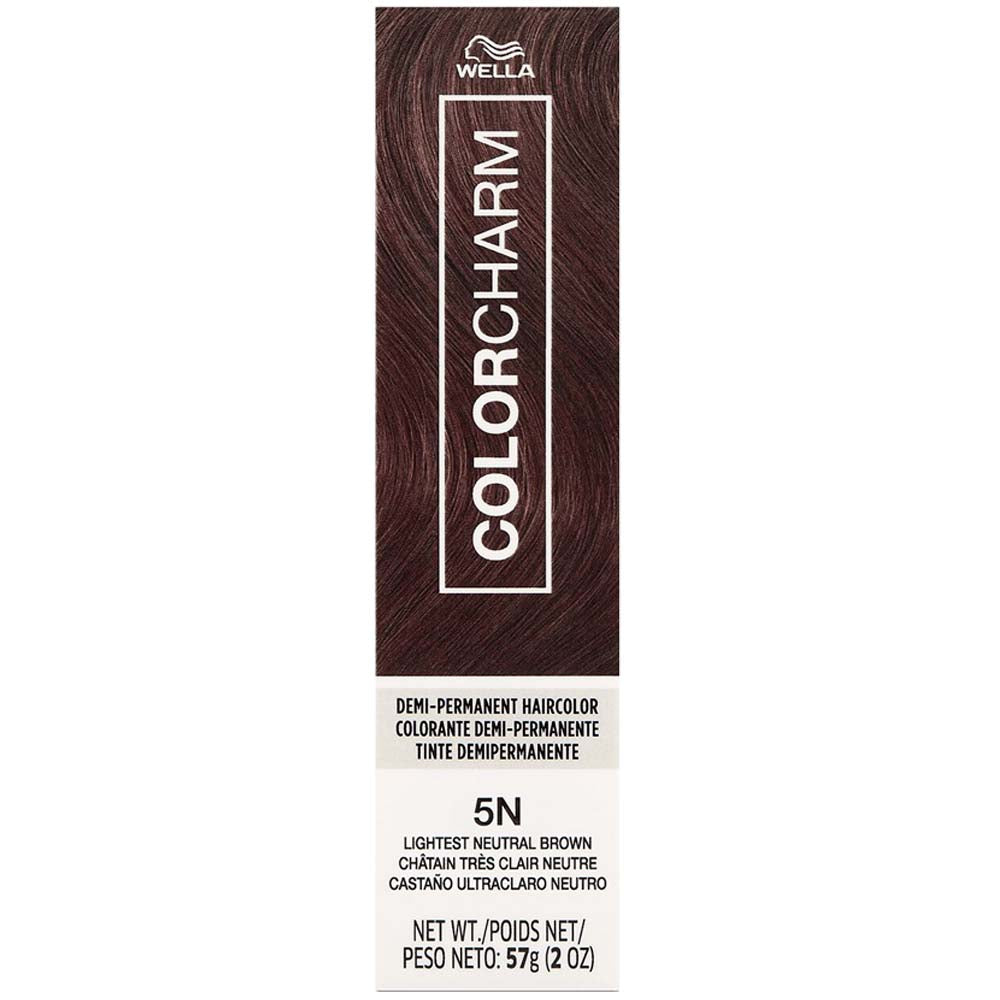WELLA COLOR CHARM DEMI-PERMANENT CREAM HAIR COLOR 5N Lightest Neutral Brown Demi-Permanent Color WELLA for sacramento, california, barbers, hair stylist, cosmetologist, beauty industry