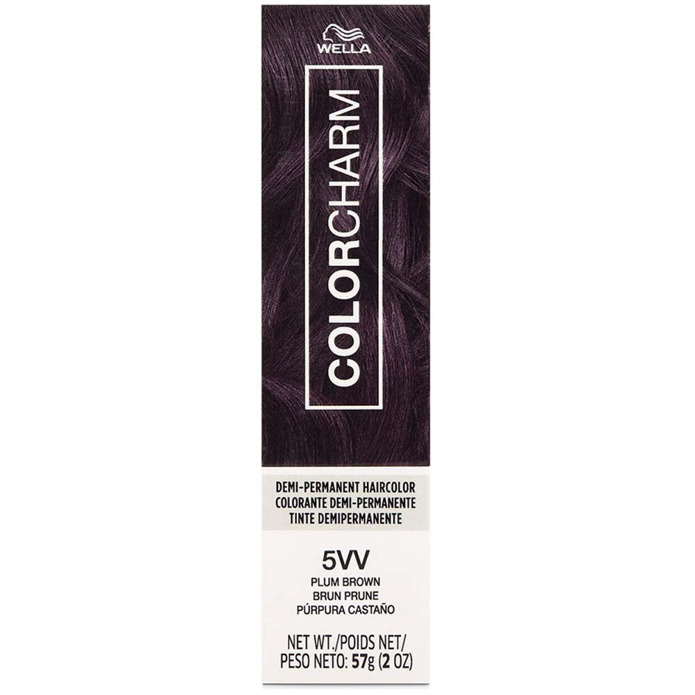 WELLA COLOR CHARM DEMI-PERMANENT CREAM HAIR COLOR 5VV Plum Brown Demi-Permanent Color WELLA for sacramento, california, barbers, hair stylist, cosmetologist, beauty industry