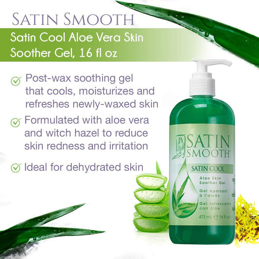 SATIN SMOOTH SATIN COOL ALOE SKIN SOOTHER GEL - 16 OZ Wax Care SATIN SMOOTH for sacramento, california, barbers, hair stylist, cosmetologist, beauty industry