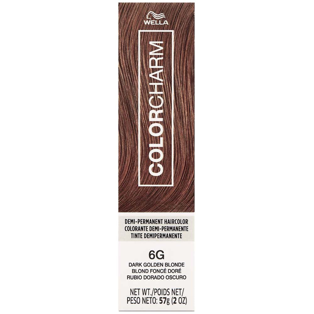 WELLA COLOR CHARM DEMI-PERMANENT CREAM HAIR COLOR 6G Dark Golden Blonde Demi-Permanent Color WELLA for sacramento, california, barbers, hair stylist, cosmetologist, beauty industry