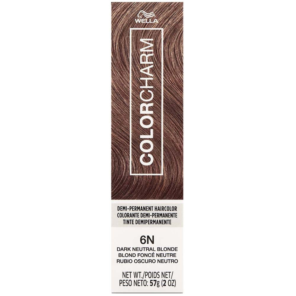 WELLA COLOR CHARM DEMI-PERMANENT CREAM HAIR COLOR 6N Dark Neutral Blonde Demi-Permanent Color WELLA for sacramento, california, barbers, hair stylist, cosmetologist, beauty industry