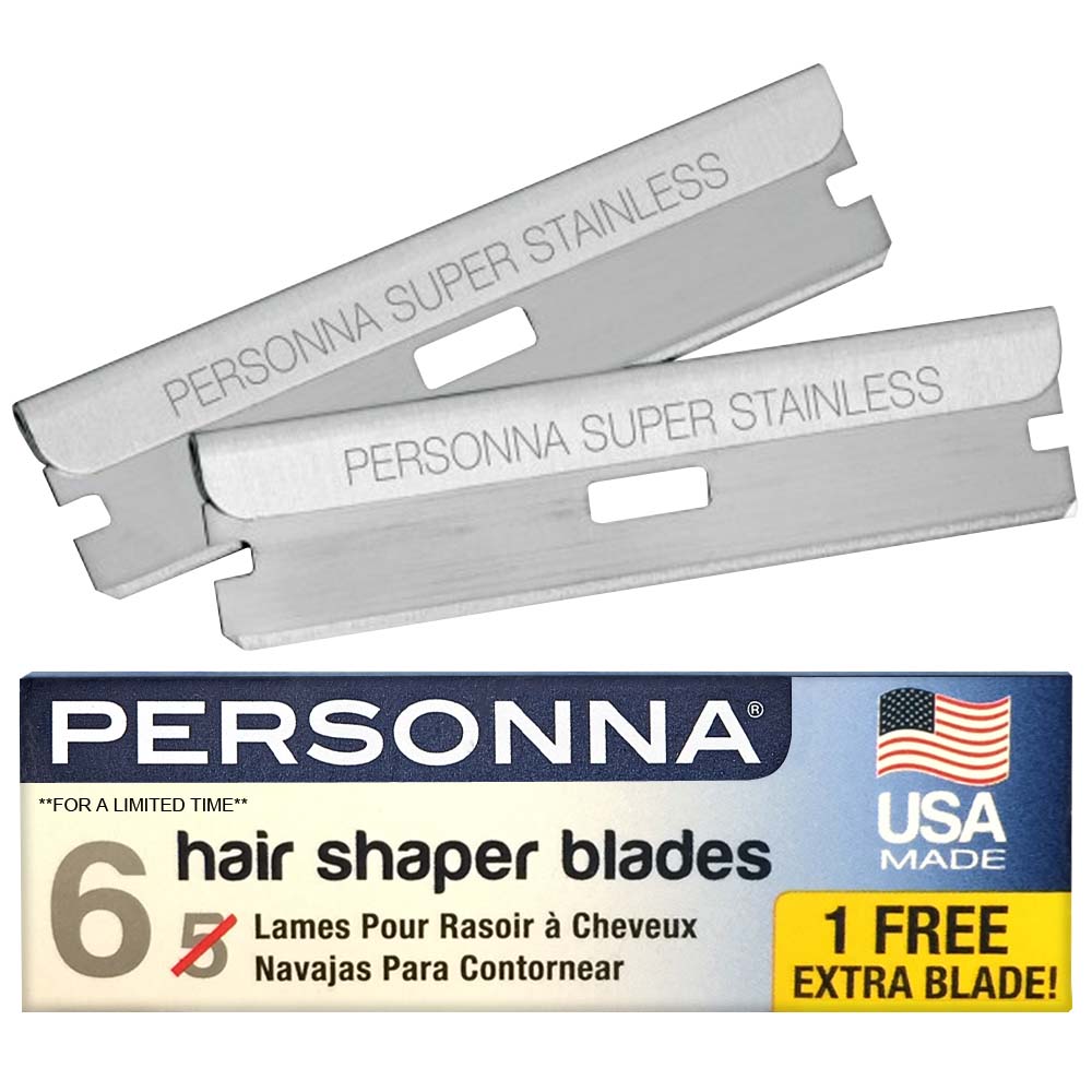PERSONNA HAIR SHAPER RAZOR BLADES - 6 PC