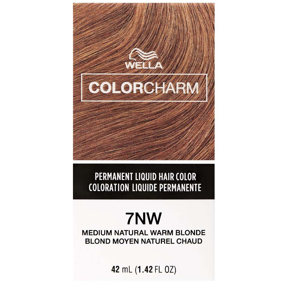 WELLA COLOR CHARM PERMANENT LIQUID HAIR COLOR - 7NW MEDIUM NATURAL WARM BLONDE