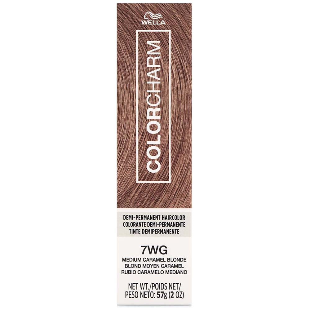 WELLA COLOR CHARM DEMI-PERMANENT CREAM HAIR COLOR 7WG Medium Caramel Blonde Demi-Permanent Color WELLA for sacramento, california, barbers, hair stylist, cosmetologist, beauty industry