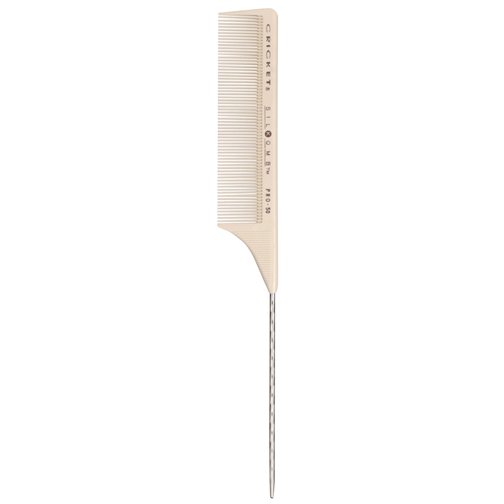 CRICKET SILKOMB - PRO-50 FINE TOOTHED METAL RATTAIL COMB