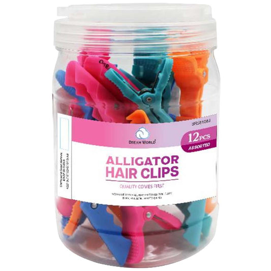 DREAM WORLD ALLIGATOR HAIR CLIP - 12 PC Multicolor Hair Clip DREAM WORLD for sacramento, california, barbers, hair stylist, cosmetologist, beauty industry