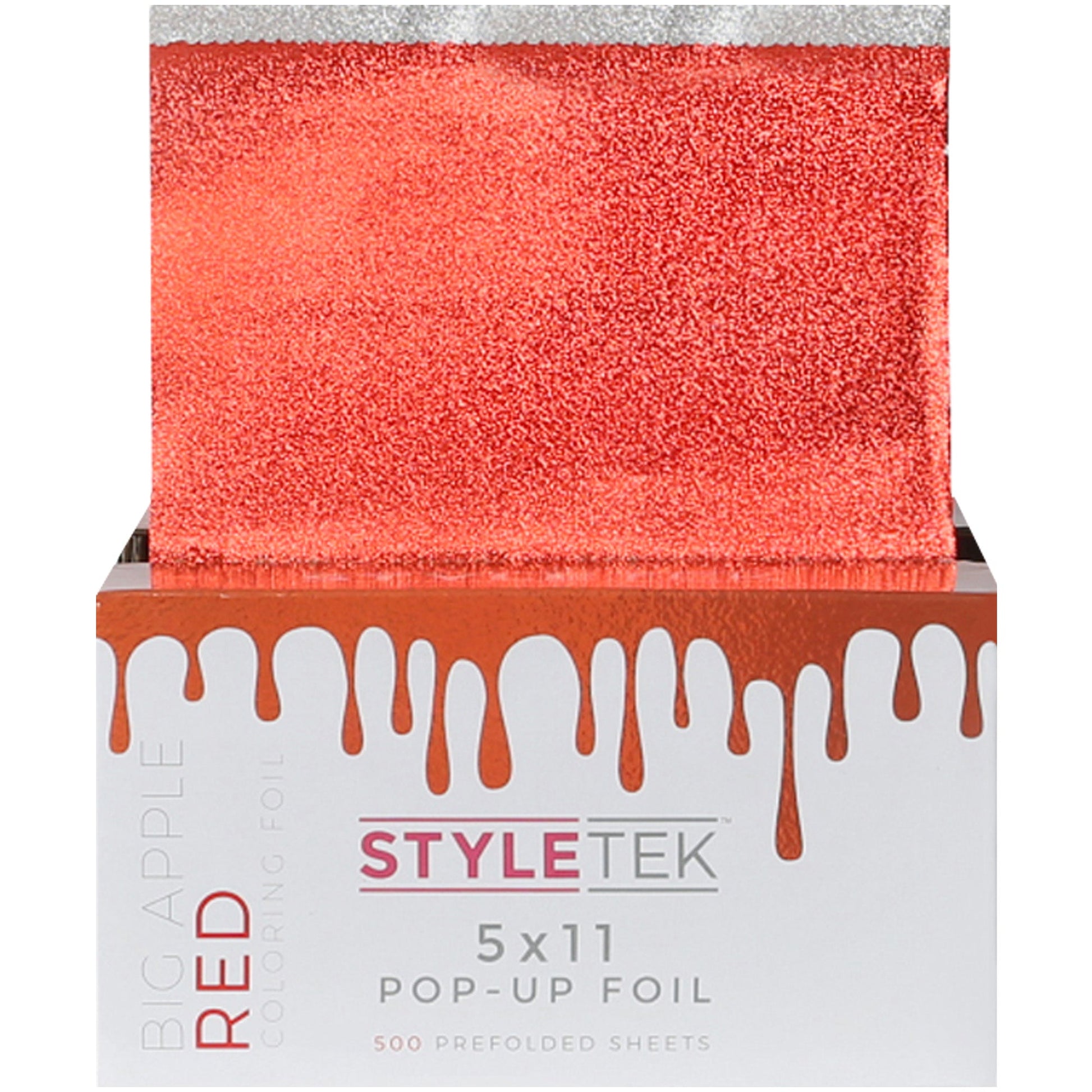 STYLETEK COLORING FOIL SHEETS - 5" x 11" 500 Big Apple Red Color Foil STYLETEK for sacramento, california, barbers, hair stylist, cosmetologist, beauty industry