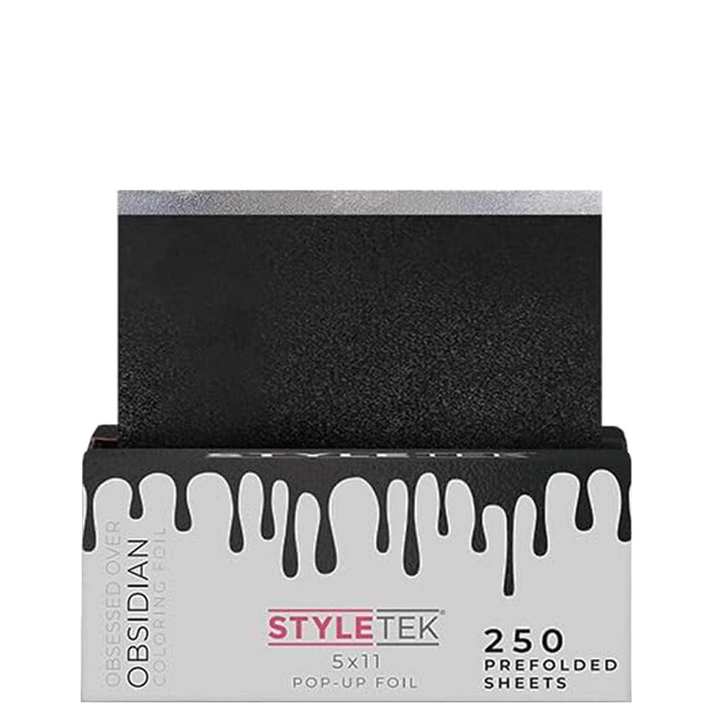 STYLETEK COLORING FOIL SHEETS - 5" x 11" 250 PC OBSESSED OVER OBSIDIAN BLACK Color Foil STYLETEK for sacramento, california, barbers, hair stylist, cosmetologist, beauty industry