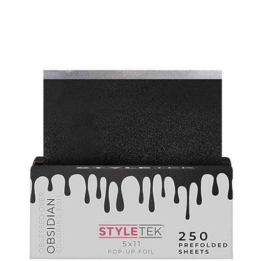STYLETEK COLORING FOIL SHEETS - 5" x 11" 250 PC OBSESSED OVER OBSIDIAN BLACK Color Foil STYLETEK for sacramento, california, barbers, hair stylist, cosmetologist, beauty industry