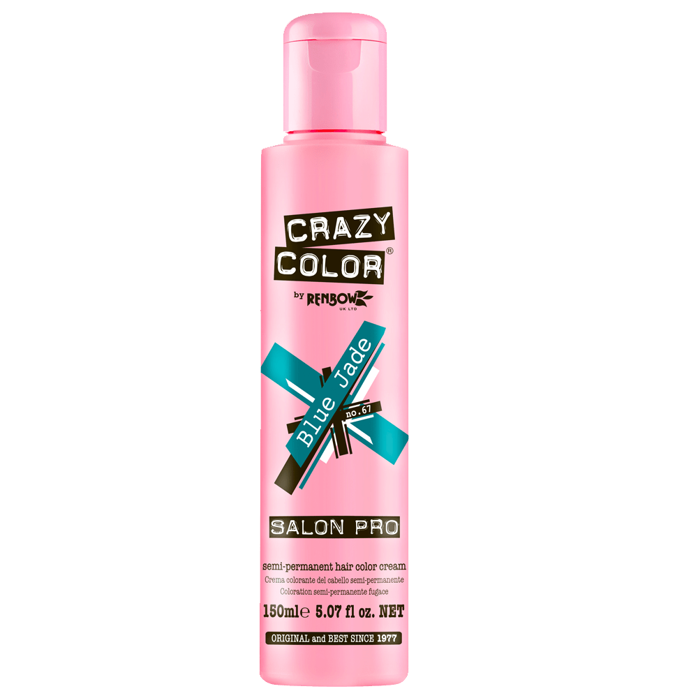 BeauBAR Supply CRAZY COLOR SEMI - PERMANENT HAIR COLOR CREAM - 67 BLUE JADE CO - 01875