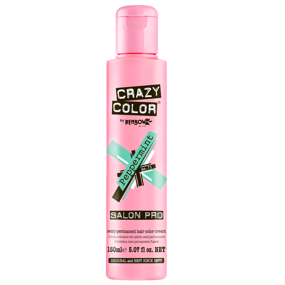 BeauBAR Supply CRAZY COLOR SEMI - PERMANENT HAIR COLOR CREAM - 71 PEPPERMINT CO - 01879