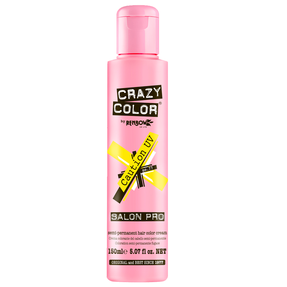 BeauBAR Supply CRAZY COLOR SEMI - PERMANENT HAIR COLOR CREAM - 77 CAUTION UV CO - 01885
