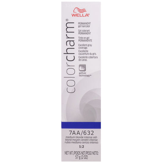 WELLA COLOR CHARM PERMANENT GEL HAIR COLOR - 7AA/632 MEDIUM BLONDE INTENSE ASH Permanent Color WELLA for sacramento, california, barbers, hair stylist, cosmetologist, beauty industry