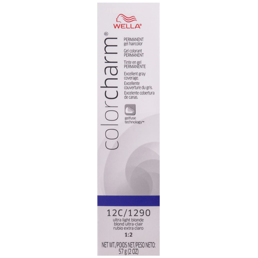 WELLA COLOR CHARM PERMANENT GEL HAIR COLOR - 12C/1290 ULTRA LIGHT BLONDE