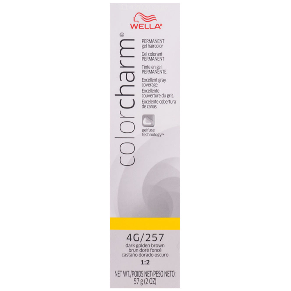 WELLA COLOR CHARM PERMANENT GEL HAIR COLOR - 4G/257 DARK GOLDEN BROWN