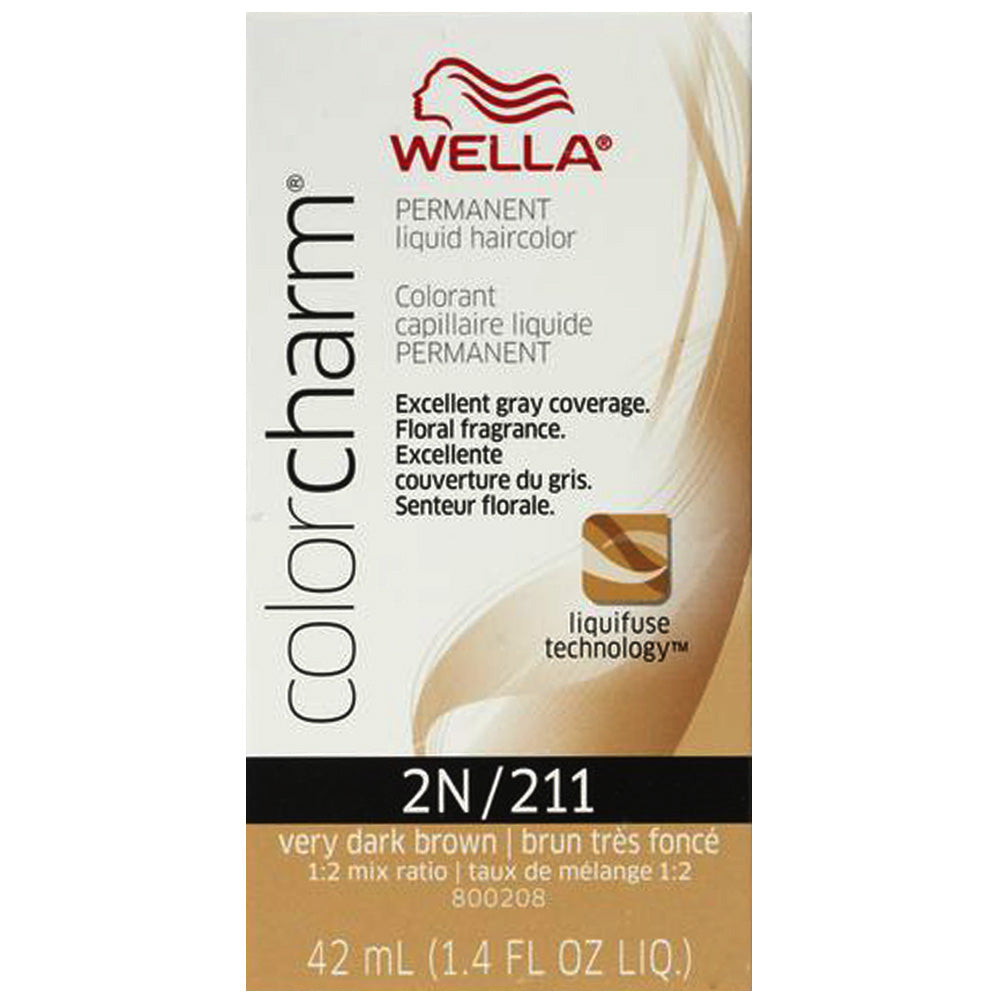 WELLA COLOR CHARM PERMANENT LIQUID HAIR COLOR - 2N/211 VERY DARK BROWN