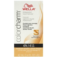 wella color charm permanent liquid hair color - 4n/411 medium brown