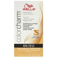 wella color charm permanent liquid hair color - 6n/611 dark blonde