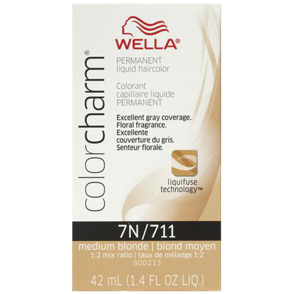 WELLA COLOR CHARM PERMANENT LIQUID HAIR COLOR - 7N/711 MEDIUM BLONDE Permanent Color WELLA for sacramento, california, barbers, hair stylist, cosmetologist, beauty industry