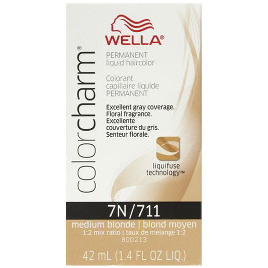WELLA COLOR CHARM PERMANENT LIQUID HAIR COLOR - 7N/711 MEDIUM BLONDE Permanent Color WELLA for sacramento, california, barbers, hair stylist, cosmetologist, beauty industry