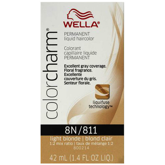 WELLA COLOR CHARM PERMANENT LIQUID HAIR COLOR - 8N/811 LIGHT BLONDE Permanent Color WELLA for sacramento, california, barbers, hair stylist, cosmetologist, beauty industry