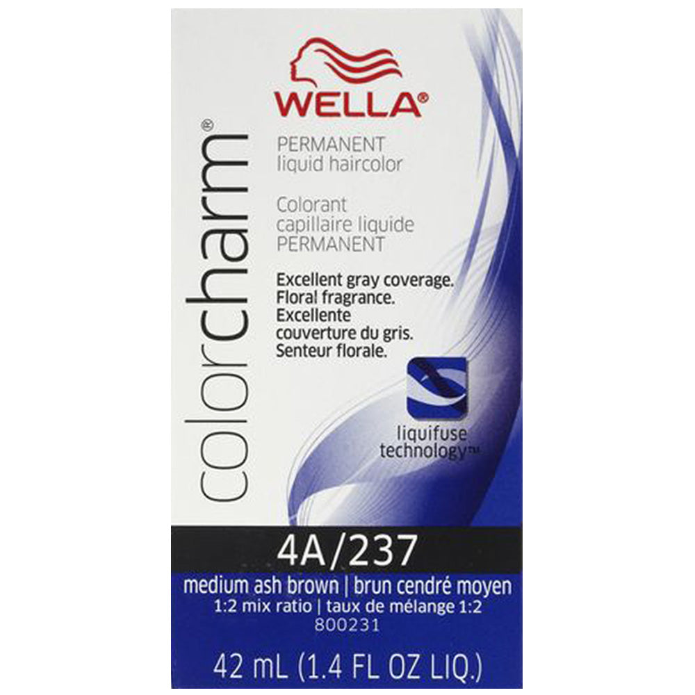 WELLA COLOR CHARM PERMANENT LIQUID HAIR COLOR - 4A/237 MEDIUM ASH BROWN
