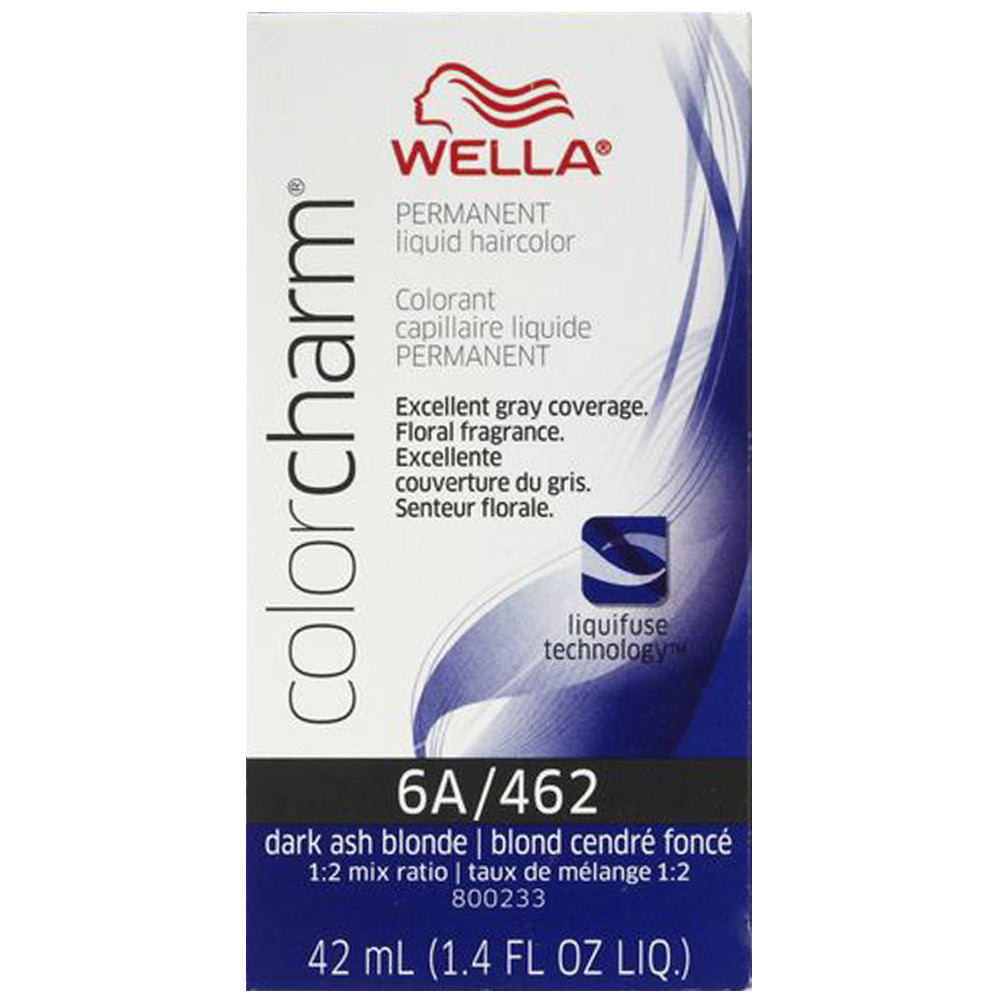 WELLA COLOR CHARM PERMANENT LIQUID HAIR COLOR - 6A/462 DARK ASH BLONDE
