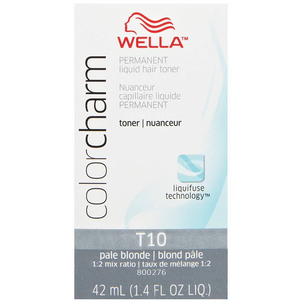 WELLA COLOR CHARM PERMANENT LIQUID HAIR COLOR - TONER T10 PALE BLONDE Permanent Color WELLA for sacramento, california, barbers, hair stylist, cosmetologist, beauty industry