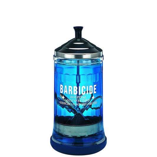 BARBICIDE SANITIZING JAR - MID-SIZE Sanitizing Jar BARBICIDE for sacramento, california, barbers, hair stylist, cosmetologist, beauty industry