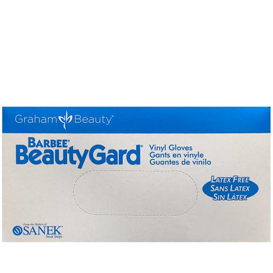 GRAHAM SANEK BARBEE BEAUTYGARD VINYL GLOVES - CLEAR Medium Gloves GRAHAM for sacramento, california, barbers, hair stylist, cosmetologist, beauty industry