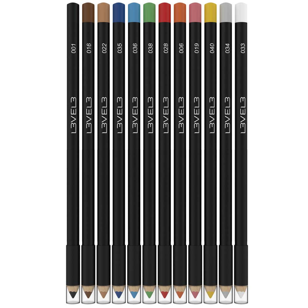 L3VEL3 LINER PENCIL ASSORTED COLORS - 12 PC Color Pencil L3VEL3 for sacramento, california, barbers, hair stylist, cosmetologist, beauty industry