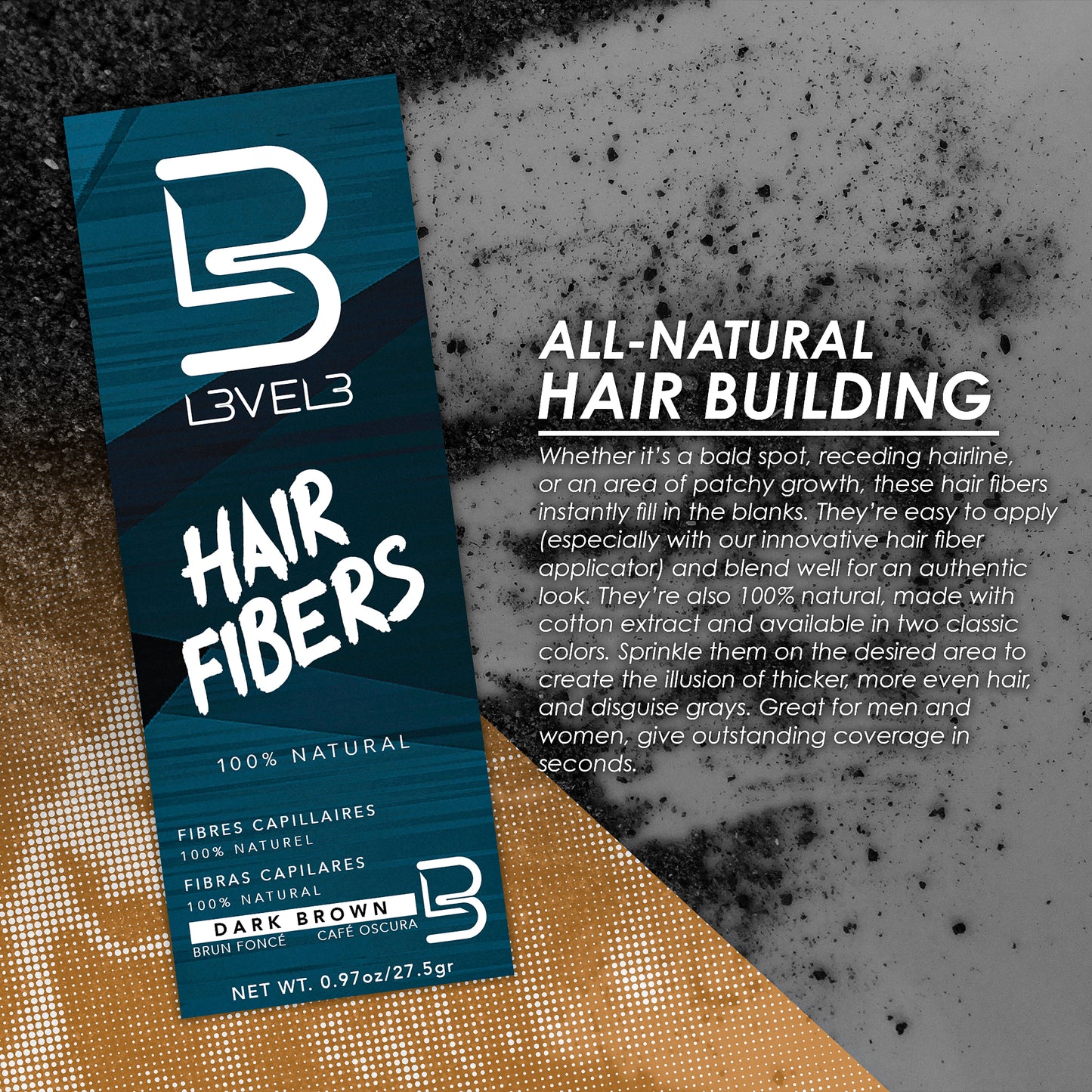L3VEL3 HAIR FIBER - DARK BROWN 0.97 OZ