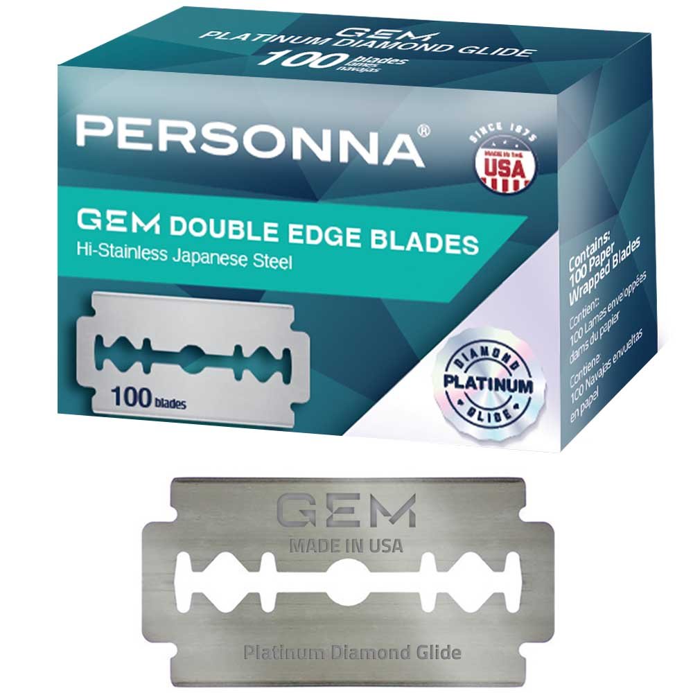 PERSONNA GEM PLATINUM DIAMOND DOUBLE EDGE BLADE - 100 PC Razor Blade PERSONNA for sacramento, california, barbers, hair stylist, cosmetologist, beauty industry