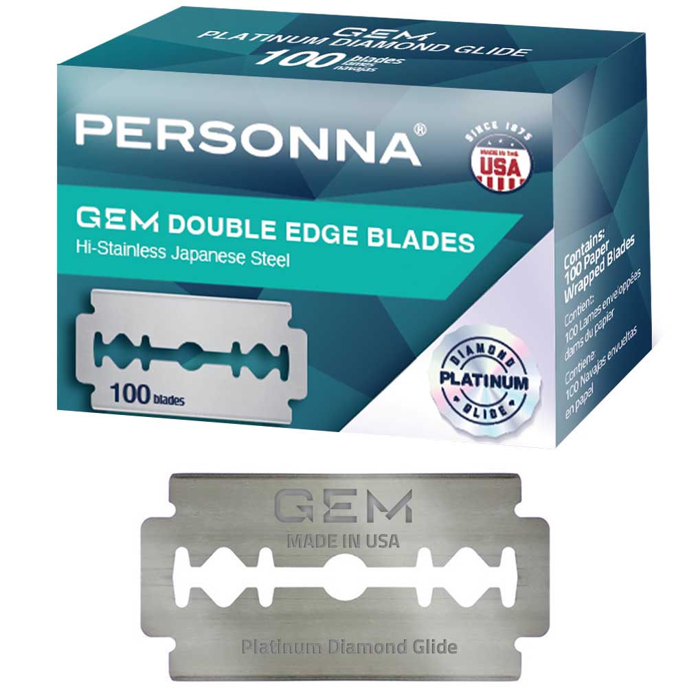PERSONNA GEM PLATINUM DIAMOND DOUBLE EDGE BLADE - 100 PC Razor Blade PERSONNA for sacramento, california, barbers, hair stylist, cosmetologist, beauty industry