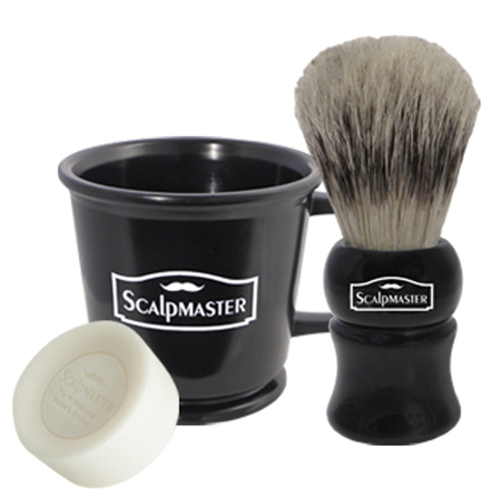 SCALPMASTER BARBER SHAVE SET Lather SCALPMASTER for sacramento, california, barbers, hair stylist, cosmetologist, beauty industry