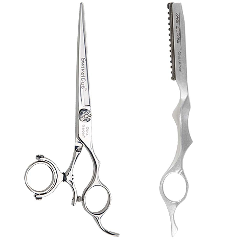 OLIVIA GARDEN SWIVELCUT 6.5" SHEAR & THE EDGE RAZOR Shear Set OLIVIA GARDEN for sacramento, california, barbers, hair stylist, cosmetologist, beauty industry