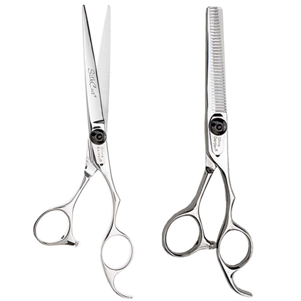 OLIVIA GARDEN SILKCUT XL 6" BARBER SHEAR & 6" THINNER SET Shear Set OLIVIA GARDEN for sacramento, california, barbers, hair stylist, cosmetologist, beauty industry