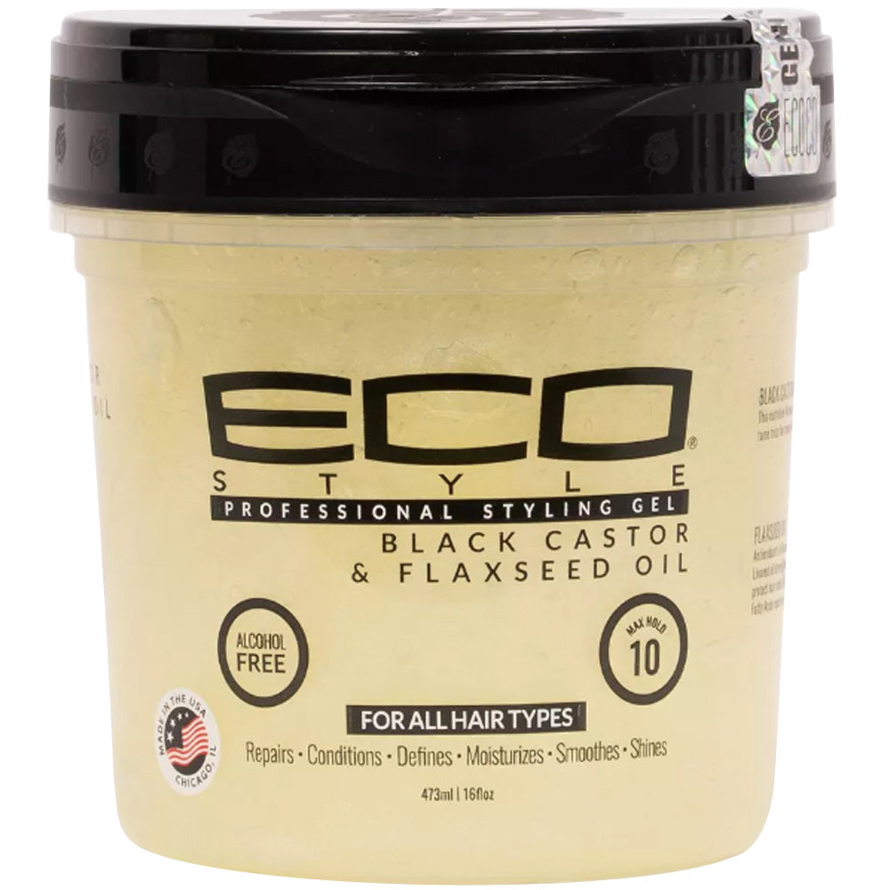 ECO STYLE STYLING GEL - BLACK CASTOR & FLAXSEED OIL 16 OZ Hair Gel ECO STYLE for sacramento, california, barbers, hair stylist, cosmetologist, beauty industry
