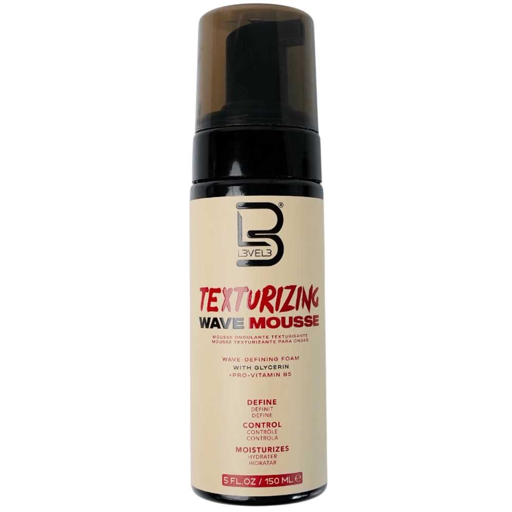 L3VEL3 Texturizing Wave Mousse 5 oz bottle front view