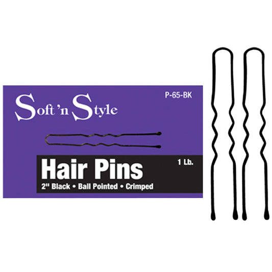 SOFT 'N STYLE 2" HAIR PINS - BLACK 1 LB