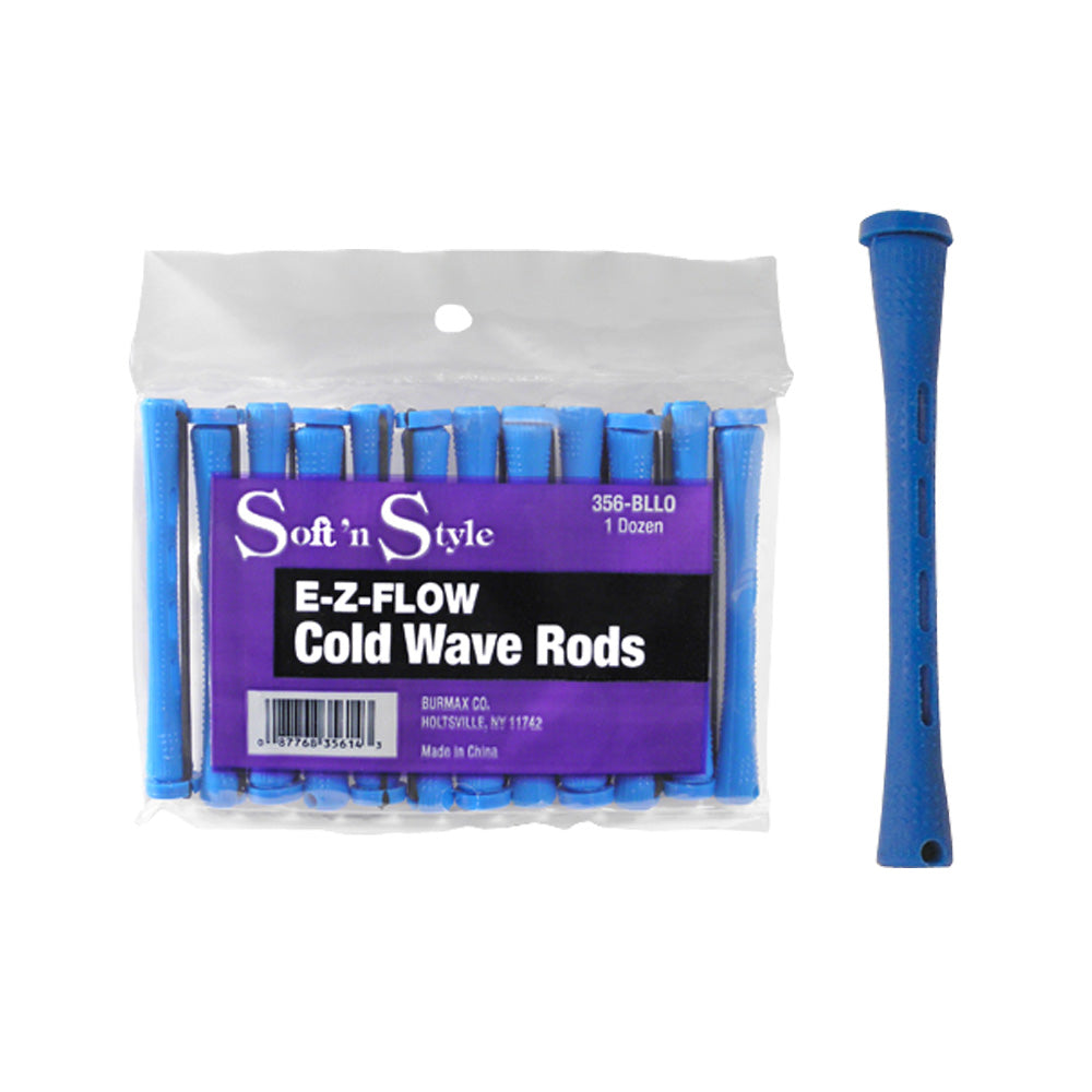 SOFT 'N STYLE E-Z-FLOW COLD WAVE RODS - LONG BLUE Hair Rod SOFT N STYLE for sacramento, california, barbers, hair stylist, cosmetologist, beauty industry