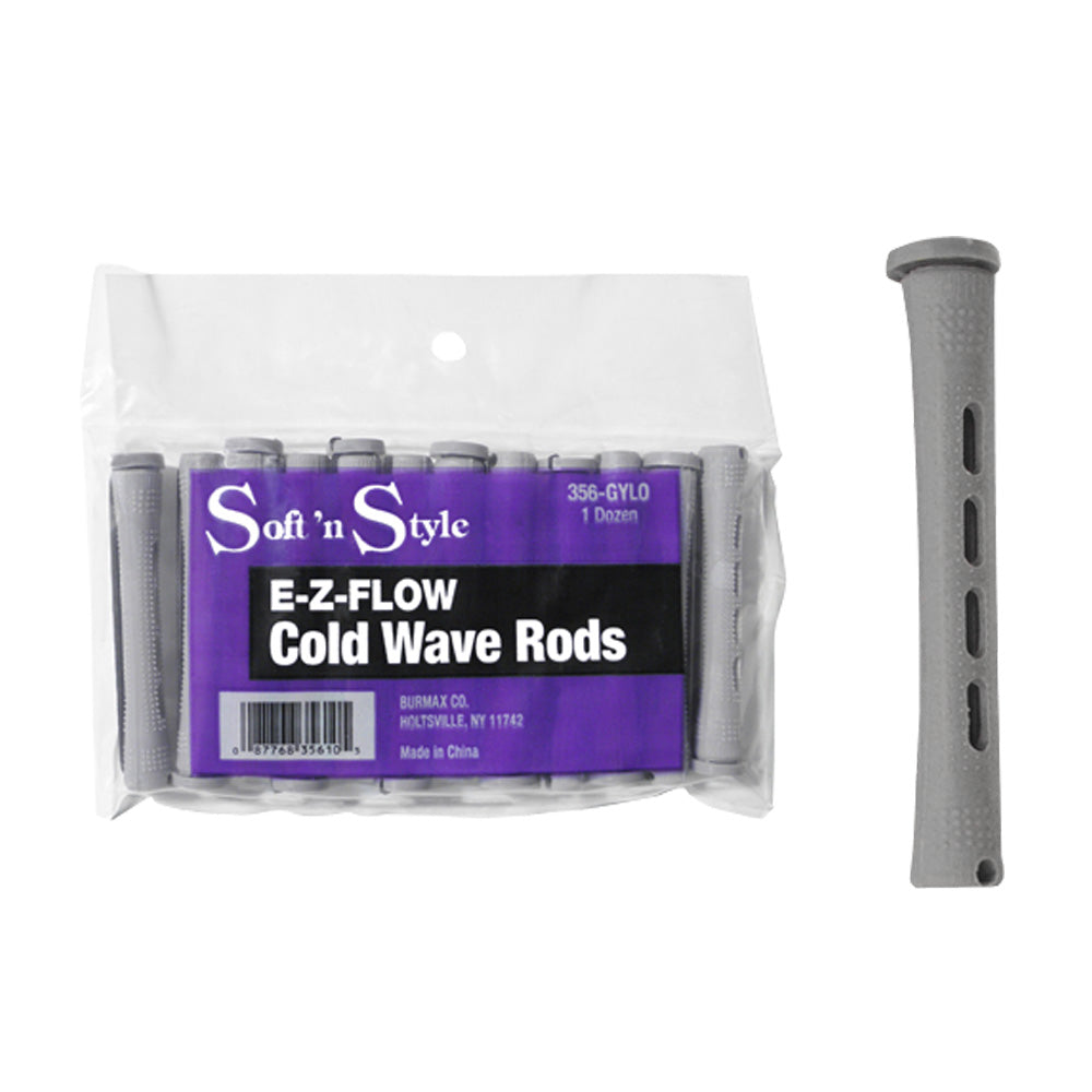 SOFT 'N STYLE E-Z-FLOW COLD WAVE RODS - LONG GRAY Hair Rod SOFT N STYLE for sacramento, california, barbers, hair stylist, cosmetologist, beauty industry