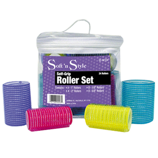 SOFT 'N STYLE SELF-GRIP ROLLER SET - 24 PC Hair Roller SOFT N STYLE for sacramento, california, barbers, hair stylist, cosmetologist, beauty industry