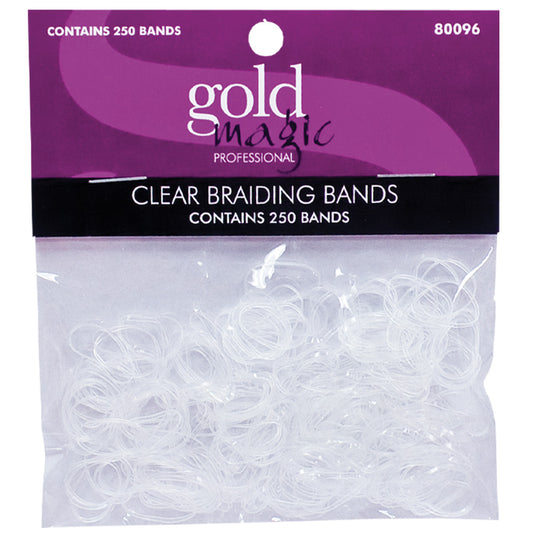 GOLD MAGIC RUBBER BAND - CLEAR 250 PC Hair Band GOLD MAGIC for sacramento, california, barbers, hair stylist, cosmetologist, beauty industry